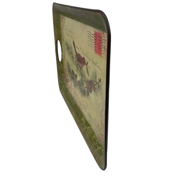 Creative Co-op Vintage 1913 Postcard Postage Stamp Style Cardinal Plastic Tray - Picture 3 of 5